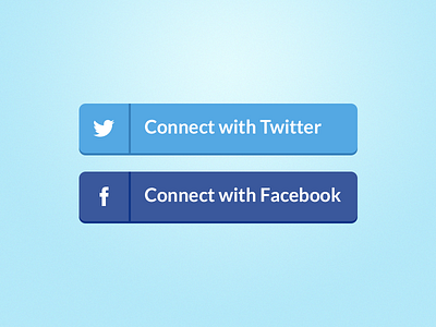 Connect Buttons blue button connect facebook social twitter