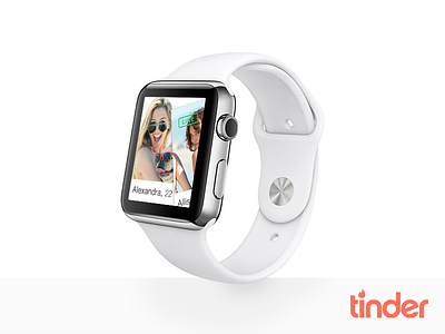 What if? app apple black logo mockup red tinder watch white