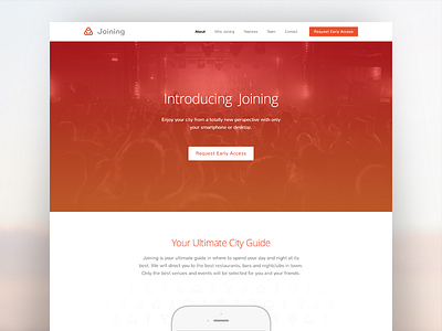 Joining Landing Page app beta free landing orange product web webpage website white
