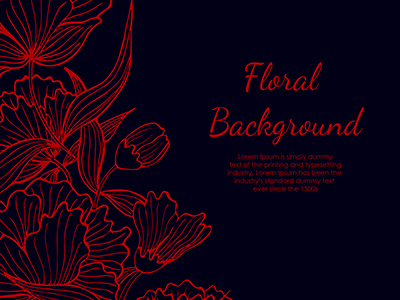 Floral Vector Background background dark floral floral background flower design red vector vector background