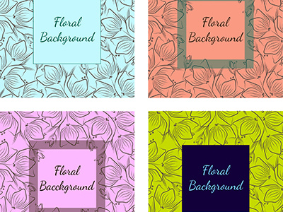Floral Vector Background Set
