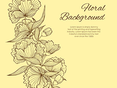 Floral Vector Background brown floral floral background hand drawn sketched floral design vector vector background