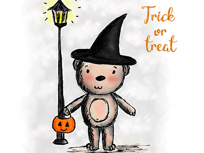 Trick Or Treat bear halloween halloween bear inktober pumpkin trick or treat