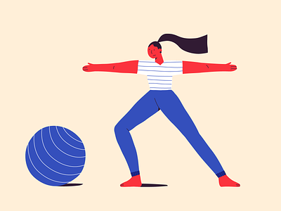 Yoga exercise! character design exercise illustration illustrator outline palette sport woman yoga