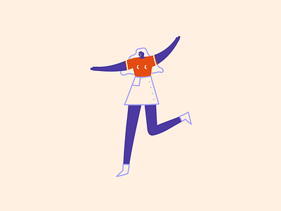 Happy character design girl happy illustration illustrator outline skirt woman