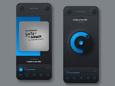 Music Player UI Concept dark mode dark ui figma figma design ios app design mobile app design music app music player neumorphic design neumorphism