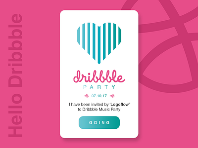 Hello Dribbble angelo avola designer debut dribbble party first shot hello dribbble love music party sound waves