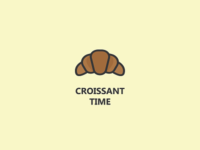 Croissant Time adobe breakfast coffee food icon graphic design icon illustrator