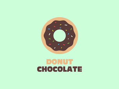 Donut Chocolate bakery brand design breakfast donut chocolate flat food icon graphic design icon illustrator logo logo inspiration