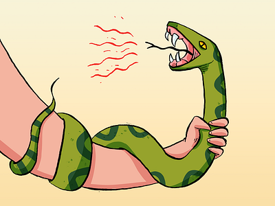 Facing Fears art cartoon drawing editorial editorial illustration fear illustration ink metaphor mixed media snake