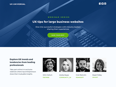 HubSpot Project - UX Webinar Template Series conversions hubspot landing page ux web design webinar