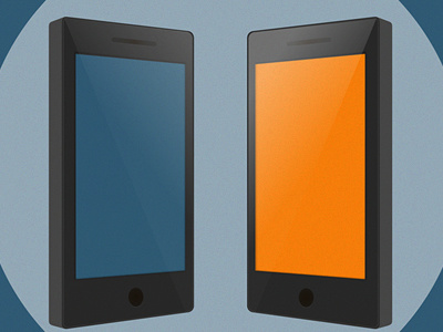 Smartphones illustration blue illustration iphone mockup orange phone