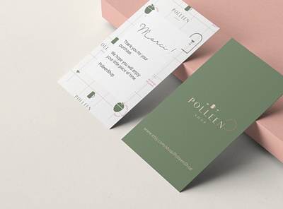 PolleenShop thank you cards business card design identity logo