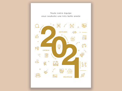 New year's card card illustration new year card print vector