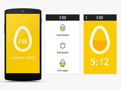E:GG screens app egg icons screens ui ux webdesign yellow