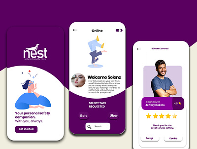 Nest Safety App app branding design icon minimal ui ux vector