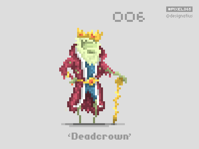 #pixel365 Num. 006: 'Deadcrown' character illustration king pixel pixelart zombie