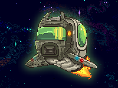 Game artwork - spaceship alien illustration pixel pixelart space spaceship