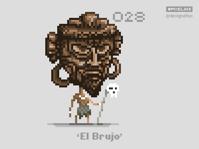 #pixel365 Num. 028: 'El Brujo' brujo character illustration pixel pixelart shaman