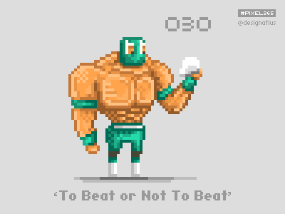 #pixel365 Num. 030: 'To Beat or Not To Beat' character hamlet illustration mexico pixel pixelart shakespeare wrestling