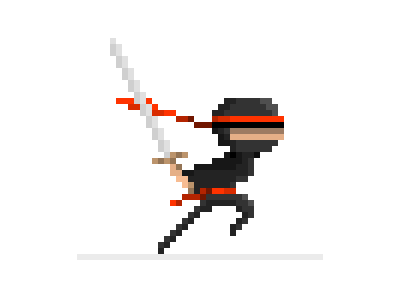 Ninja run 2d animation lo fi ninja pixel pixelart run