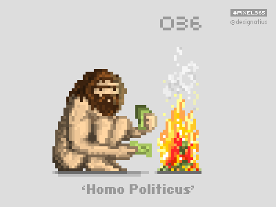 #pixel365 Num. 036: 'Homo Politicus' character corruption illustration money pixel pixelart politics