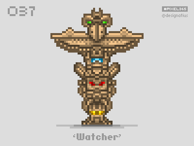 #pixel365 Num. 037: 'Watcher' character illustration pixel pixelart totem