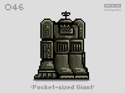 #pixel365 Num. 046: 'Pocket-sized Giant' character giant illustration pixel pixelart robot