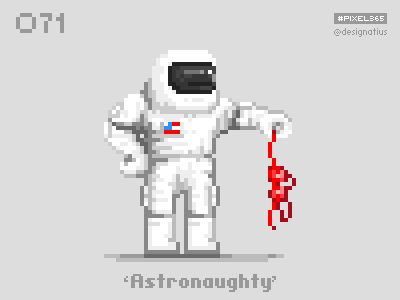 #pixel365 Num. 071: 'Astronaughty' america astronaut character illustration naughty pixel pixelart space