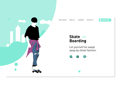 Skate boarding art character design digital draw graphic illustration ui ux vector webdesign website