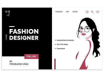 Fashion Design Web Page character design digital fashion design graphic illustration online class ui ux web page webdesign website