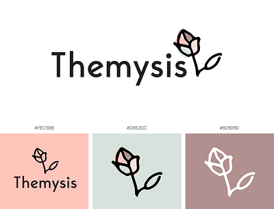Themysis logo flower branding design flower graphic illustration logo ui