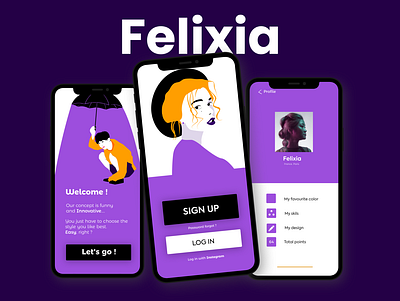 Felixia Mobile App art character design digital graphic illustration mobile mobile app ui vector