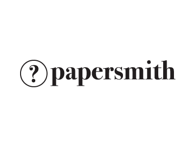 Papersmith rebound blackwhite logo proofreading scientific communication serif
