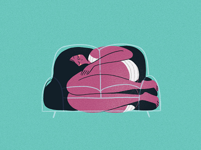 Comfort in Objects: Couch comfort couch cute design girl illustration relaxation rest sleep