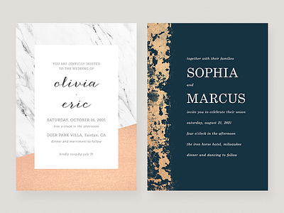 Wedding Invitations card design grunge invitation invite layout marble texture typography wedding