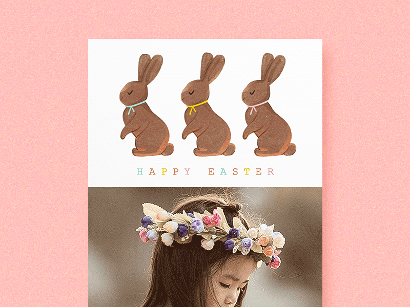 Chocolate Bunnies bites bunny chocolate cute design easter greeting card illustration photo card