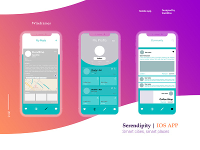 Wireframes | Serendipity IOS App ios iphonex mobile ui ux wireframes