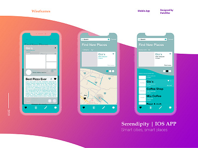 Wireframes | Serendipity IOS App ios iphonex mobile ui ux wireframes