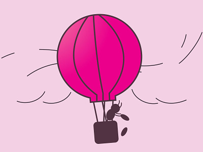 Fly balloon concept dribbble fly illustration invite
