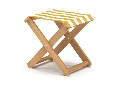 Beach chair 3d cinema4d render stool wood texture