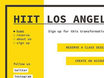 HIIT LA homepage mockups