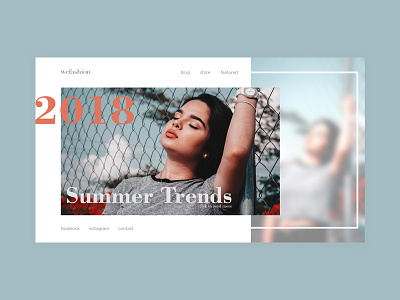 Summer Trends beauty blue colour fashion landing layout page palette peach summer ui white