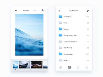 Folder App app blue clean concept events folder ios mobile social white