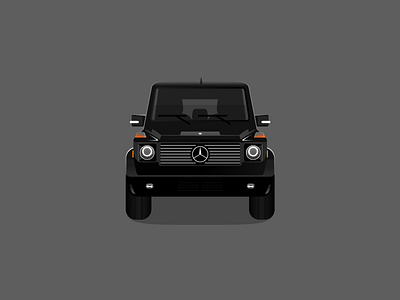 Mercedes Benz G Class benz black car front view gray icon illustration orange ui