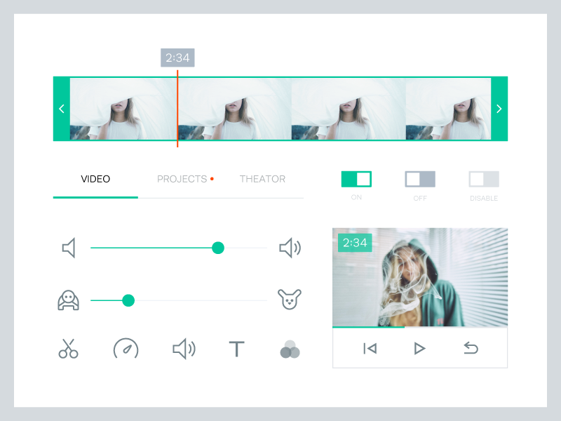 UI Kit for Video Editing App by Kazuya Horikirikawa on Dribbble