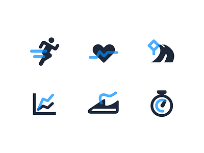 Running Icon Set app blue icon icon set run running