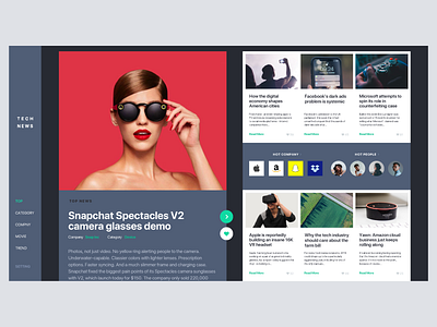 Tech News Site - Double Scroll View news web