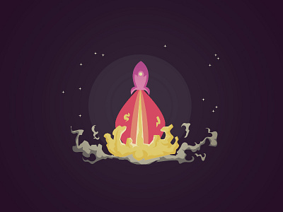 Lift off flame illustrator rocket smoke space