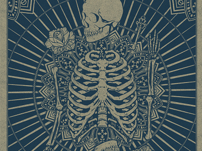 Hibernating art bones key poster print skeleton skull